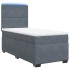 Cama box spring con colchón terciopelo gris oscuro 100x200