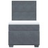 Cama box spring con colchón terciopelo gris oscuro 100x200