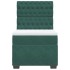 Cama box spring con colchón terciopelo verde oscuro 80x200