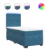 Cama box spring con colchón terciopelo azul 90x200