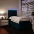 Cama box spring con colchón terciopelo azul 90x200