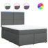 Cama box spring con colchón tela gris oscuro 140x200