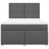 Cama box spring con colchón tela gris oscuro 140x200