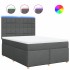 Cama box spring con colchón tela gris oscuro 140x190