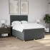 Cama box spring con colchón tela gris oscuro 140x190