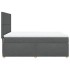 Cama box spring con colchón tela gris oscuro 140x190