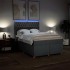 Cama box spring con colchón tela gris oscuro 140x190