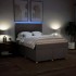 Cama box spring con colchón tela gris taupe 140x200