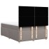 Cama box spring con colchón tela gris taupe 140x200
