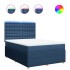 Cama box spring con colchón tela azul 140x200