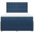 Cama box spring con colchón tela azul 140x200