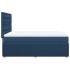 Cama box spring con colchón tela azul 140x200