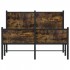 Estructura de cama sin colchón metal roble ahumado 120x200