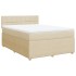 Cama box spring con colchón tela color crema 160x200