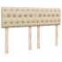 Cama box spring con colchón tela color crema 160x200