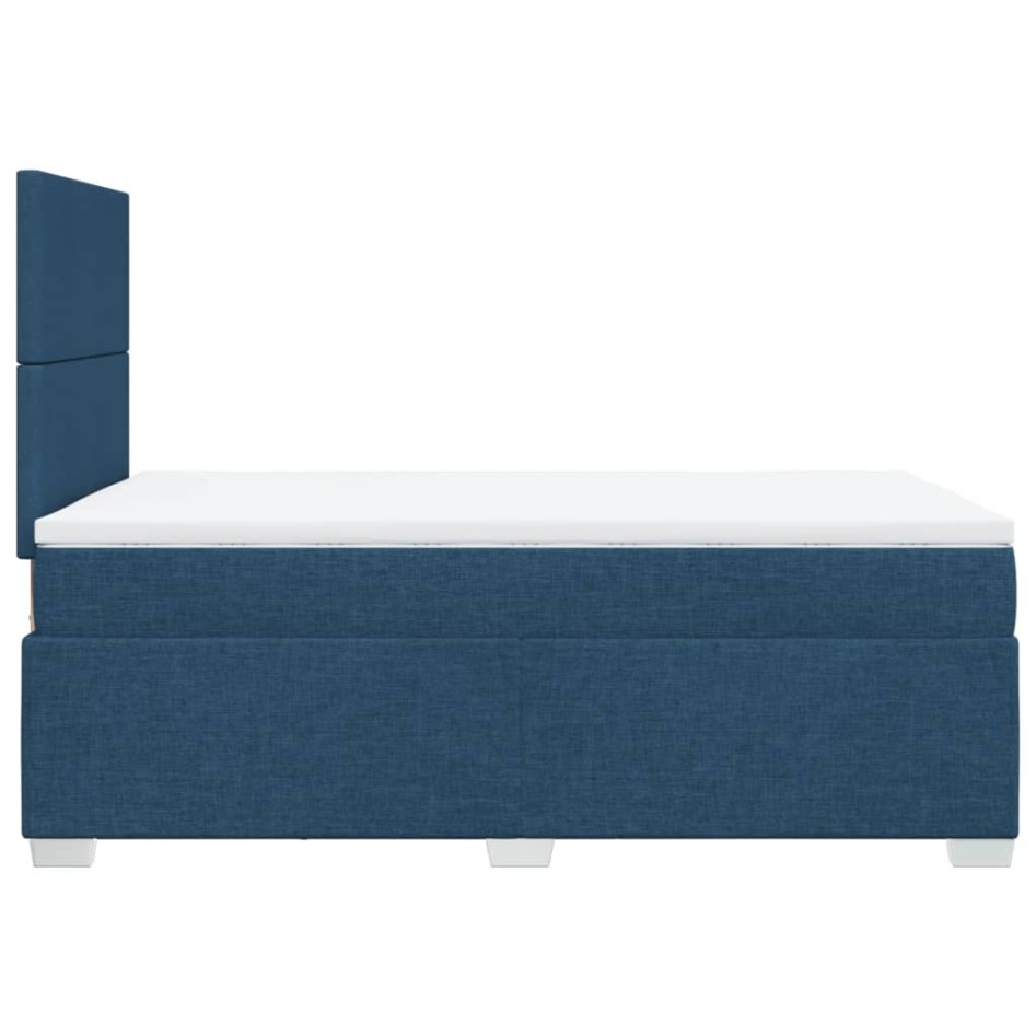 Cama box spring con colchón tela azul 120x190