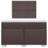 Cama box spring con colchón tela marrón oscuro 120x200