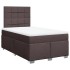 Cama box spring con colchón tela marrón oscuro 120x200