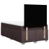 Cama box spring con colchón tela marrón oscuro 120x200