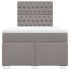 Cama box spring con colchón tela gris taupe 120x200