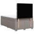 Cama box spring con colchón tela gris taupe 120x200
