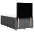 Cama box spring con colchón tela gris oscuro 120x200