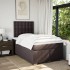 Cama box spring con colchón tela marrón oscuro 120x200