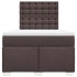 Cama box spring con colchón tela marrón oscuro 120x200