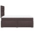 Cama box spring con colchón tela marrón oscuro 120x200
