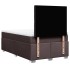 Cama box spring con colchón tela marrón oscuro 120x200