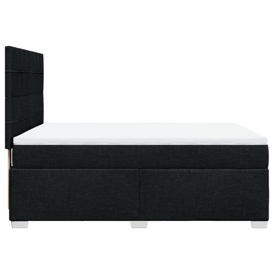 Cama box spring con colchón tela negro 140x190
