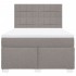 Cama box spring con colchón tela gris taupe 140x190
