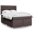 Cama box spring con colchón tela marrón oscuro 140x190