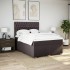 Cama box spring con colchón tela marrón oscuro 140x190