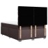Cama box spring con colchón tela marrón oscuro 140x190