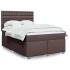 Cama box spring con colchón tela marrón oscuro 140x190