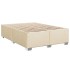 Cama box spring con colchón tela color crema 140x190