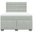 Cama box spring con colchón terciopelo gris claro 140x200