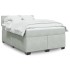 Cama box spring con colchón terciopelo gris claro 160x200
