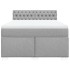 Cama box spring con colchón tela gris claro 140x190
