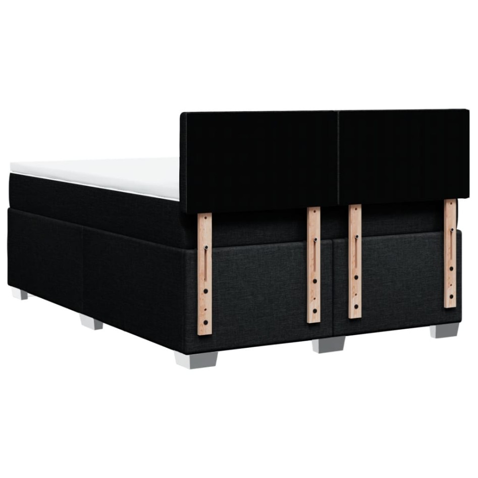 Cama box spring con colchón tela negro 140x190
