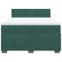 Cama box spring con colchón terciopelo verde oscuro 160x200