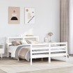 Estructura de cama sin colchón madera de pino blanca 140x200 cm