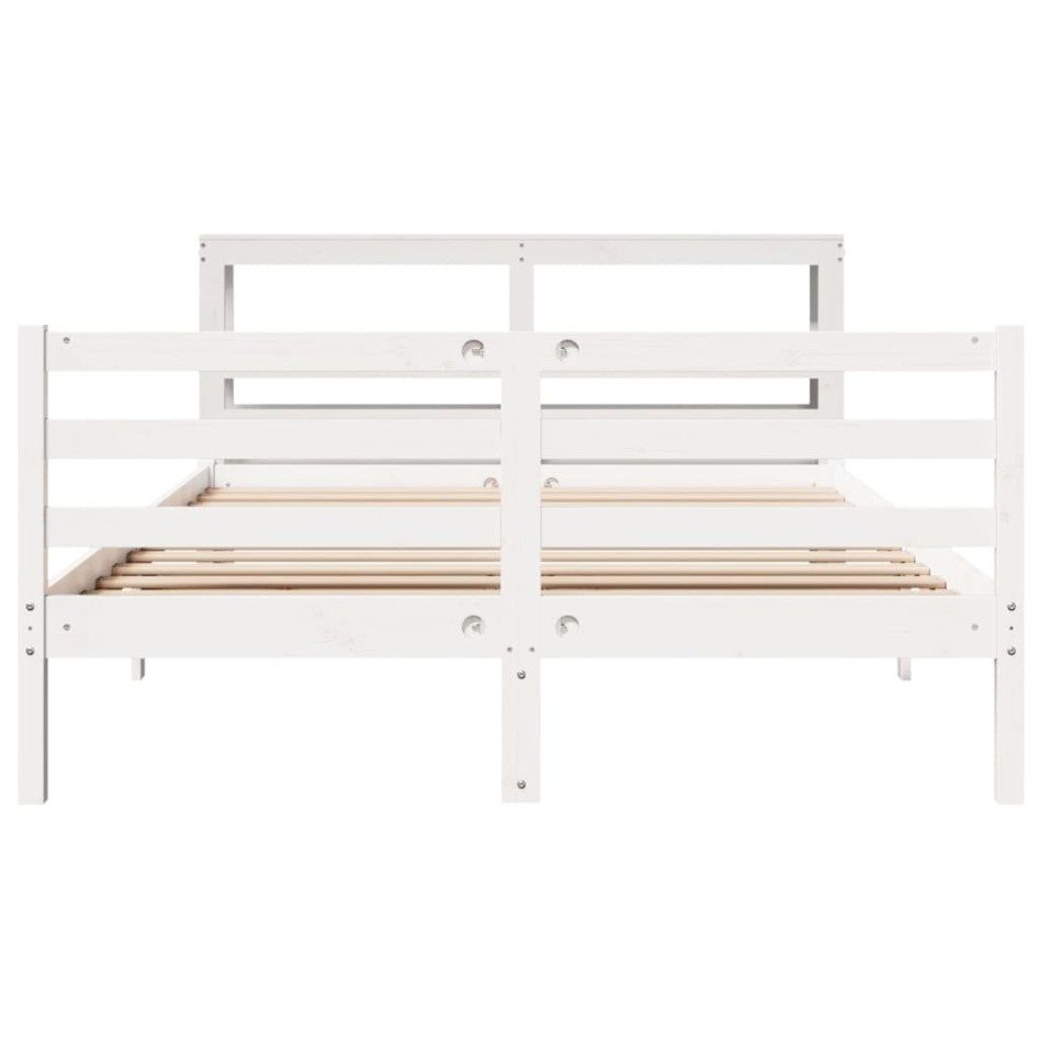 Estructura de cama sin colchón madera de pino blanca 140x200