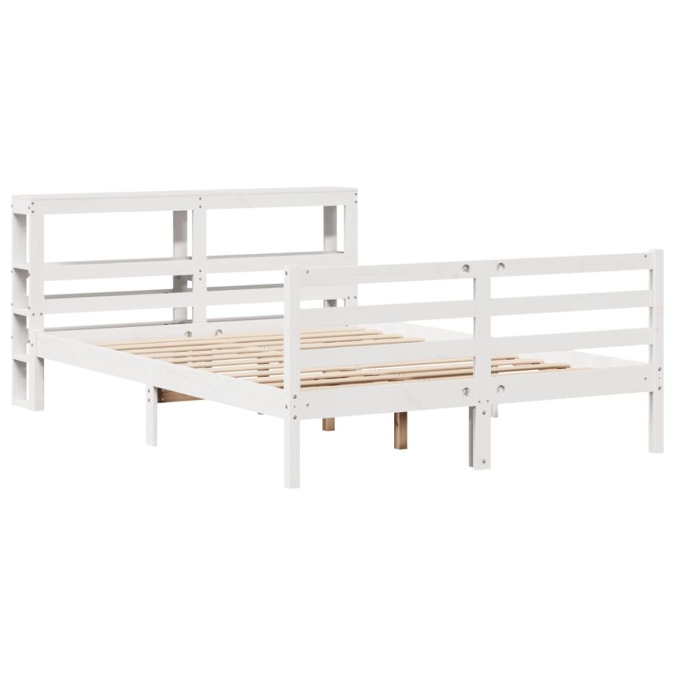 Estructura de cama sin colchón madera maciza de pino 160x200