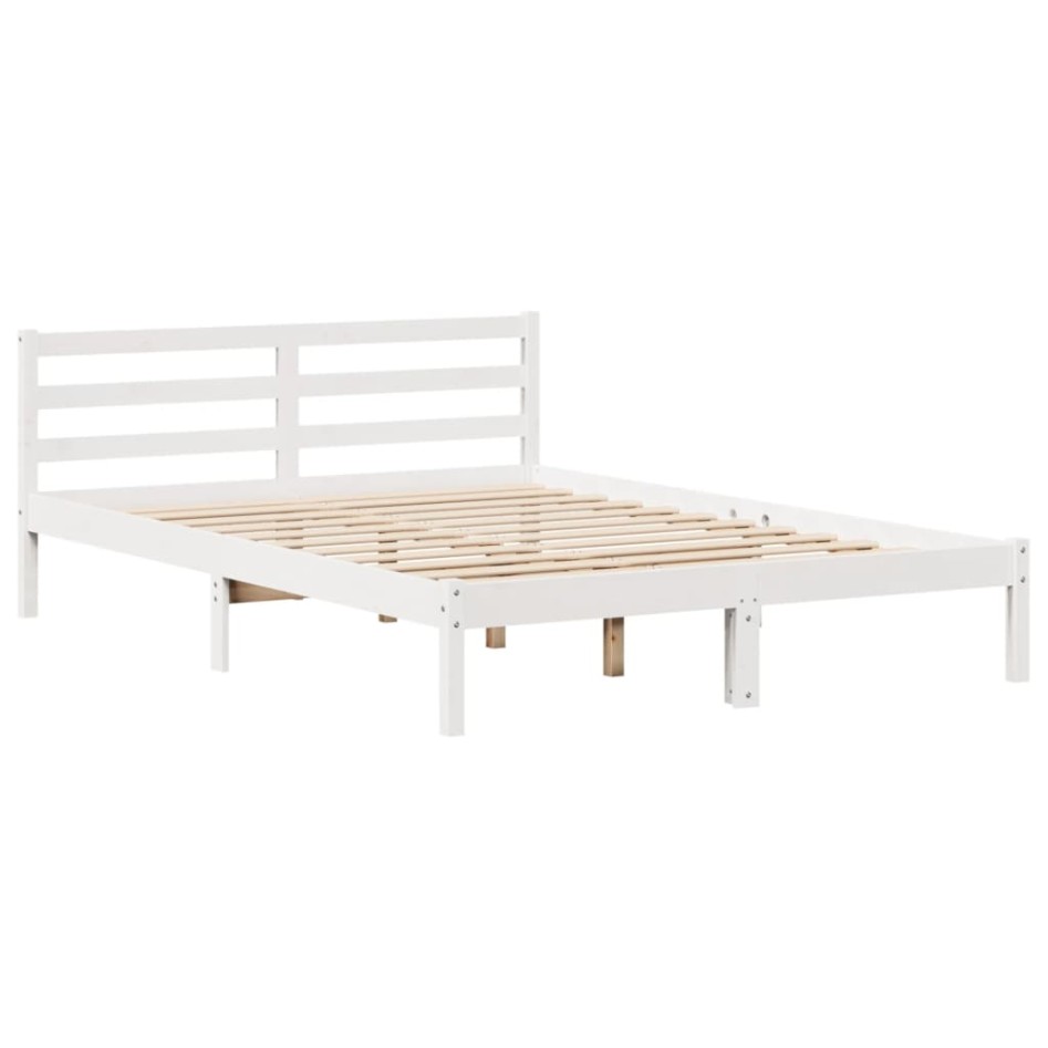 Estructura de cama sin colchón madera maciza de pino 160x200