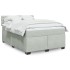 Cama box spring con colchón terciopelo gris claro 160x200