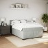 Cama box spring con colchón terciopelo gris claro 160x200