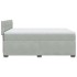Cama box spring con colchón terciopelo gris claro 160x200