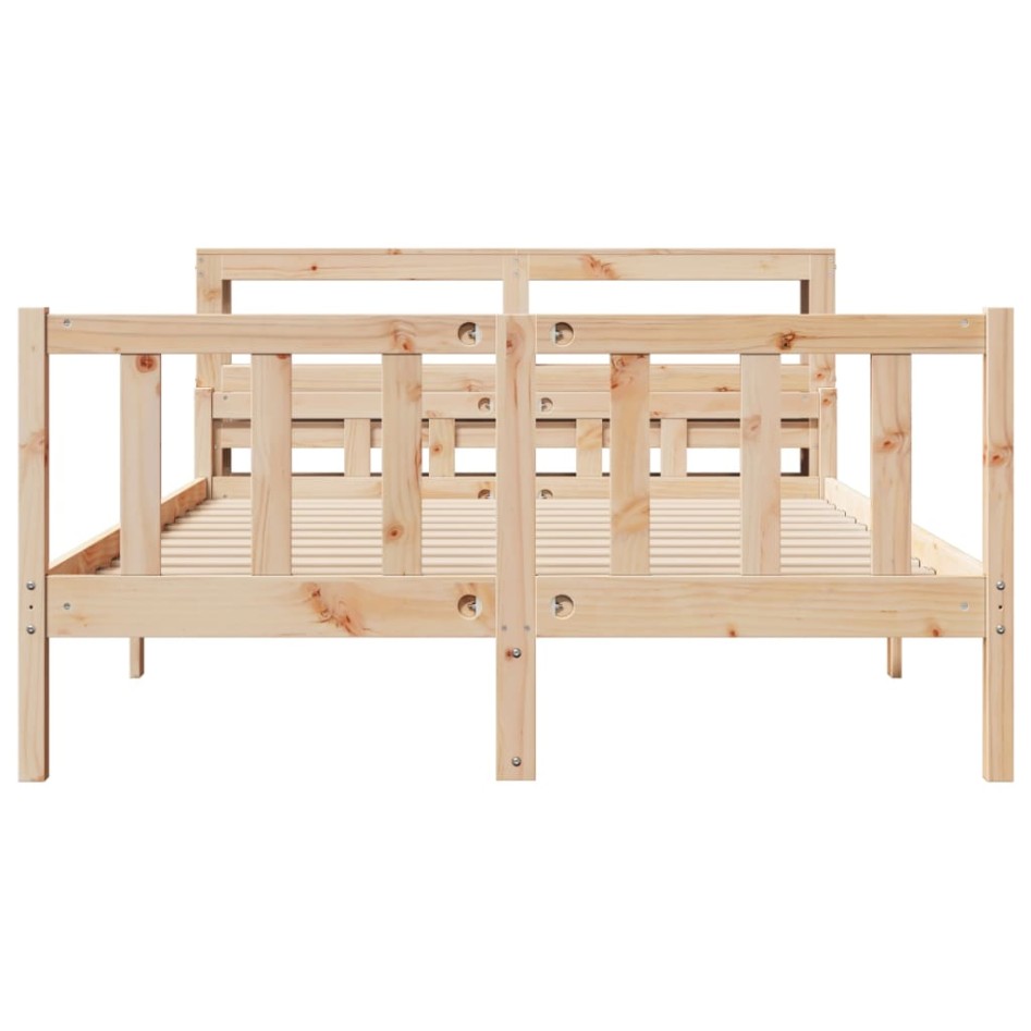 Estructura de cama sin colchón madera maciza de pino 120x190